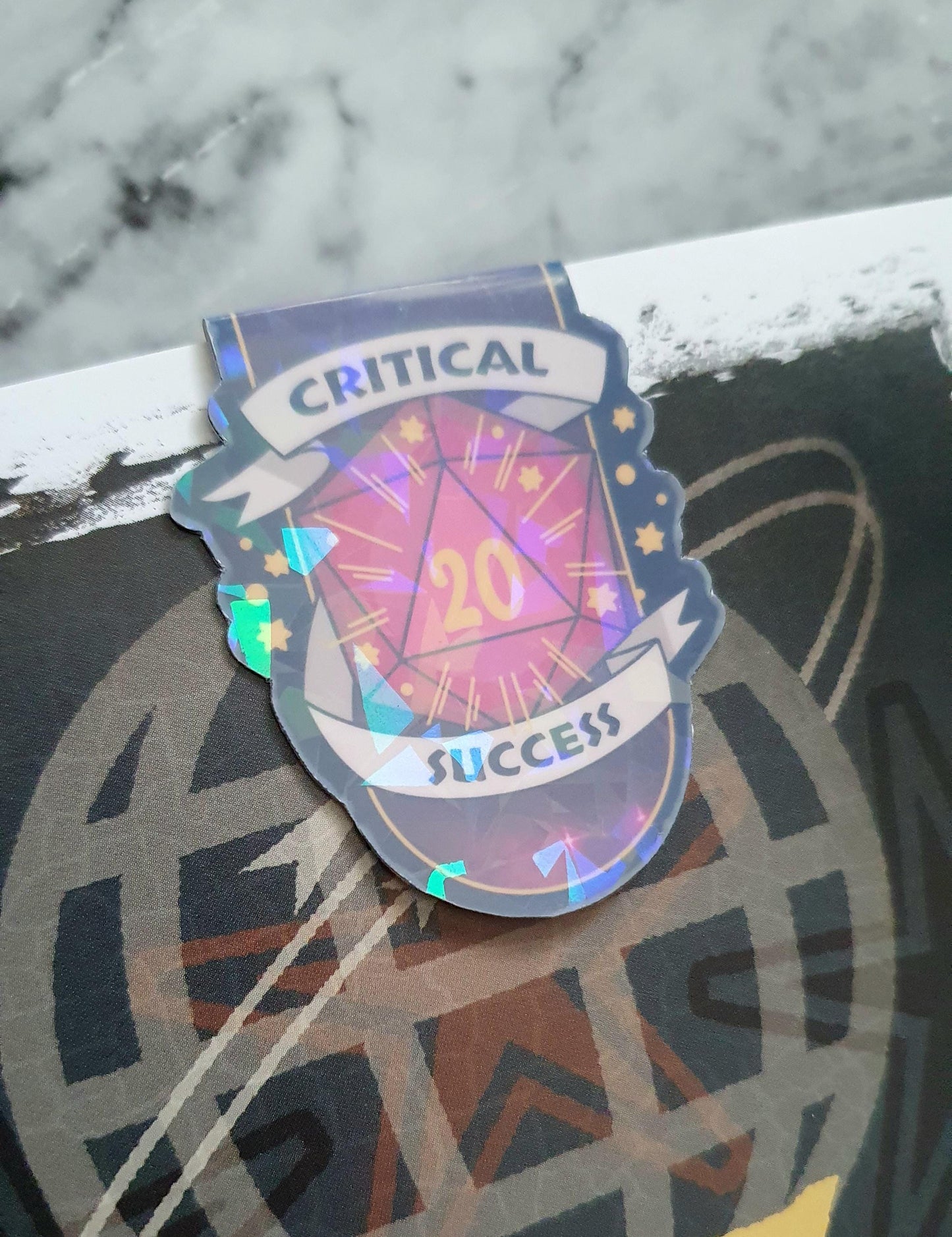 Magnetic Bookmark for DnD Players - Critical Success Dice *B-grade*