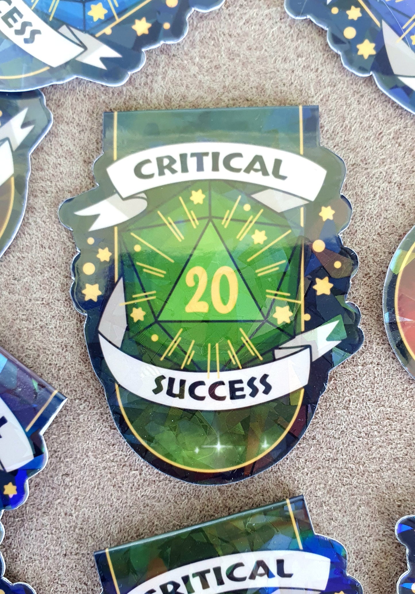 Magnetic Bookmark for DnD Player, Critical Success Dice Design