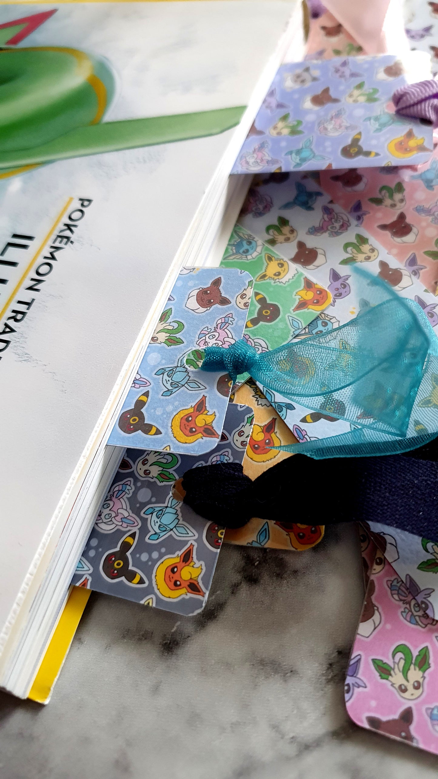 Eeveelutions portraits bookmark - Laminated with ribbon