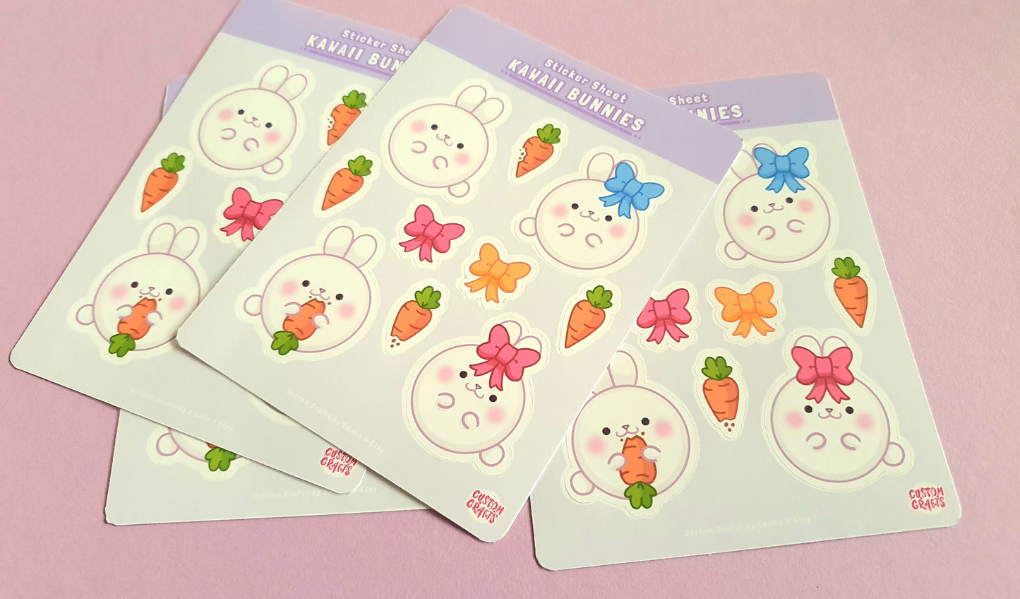 Kawaii Bunnies - small sticker sheet with 10 stickers