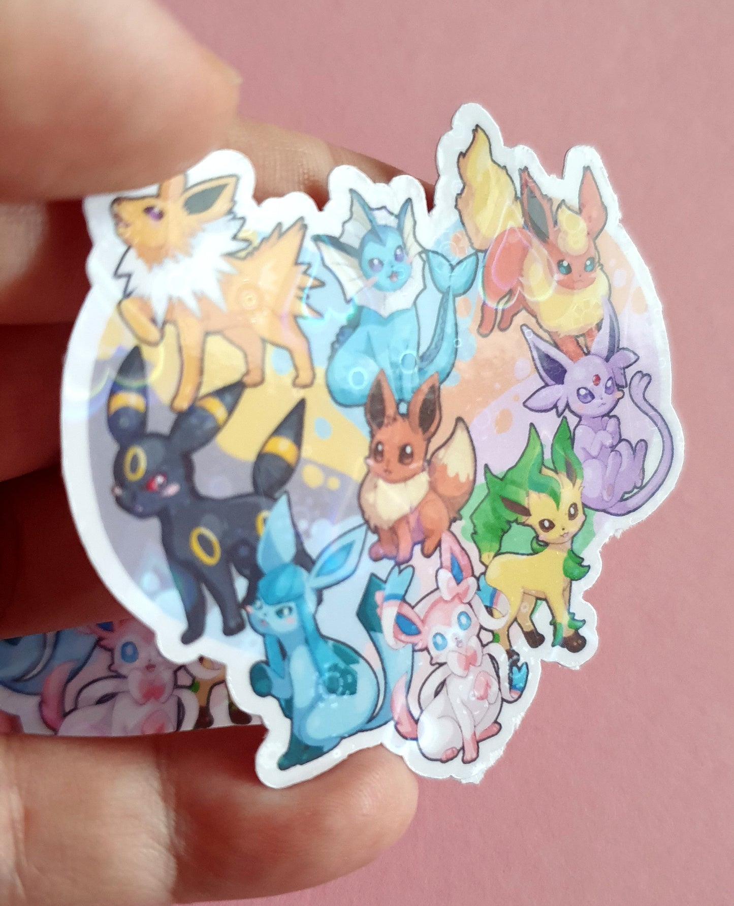 Eevee Heart - big glossy permanent sticker