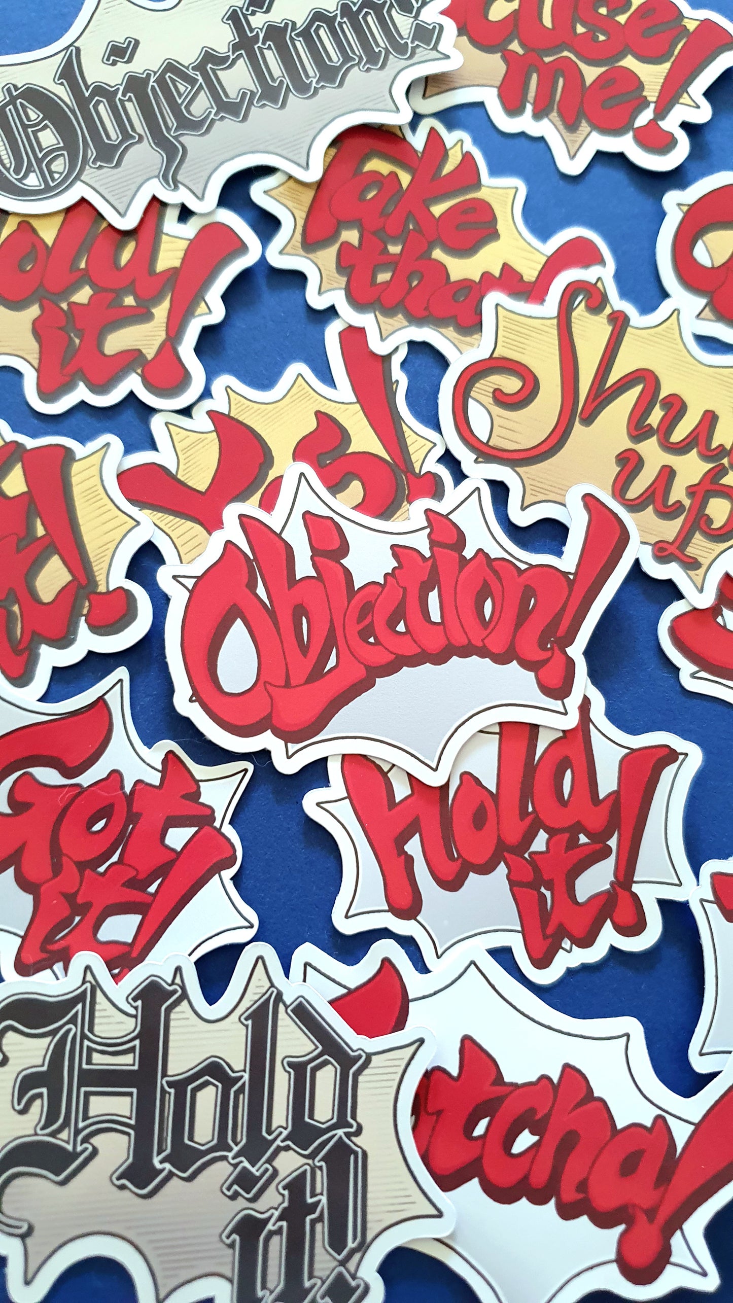 Ace Attorney Inspired Sticker Sets - Objection! Speech bubbles