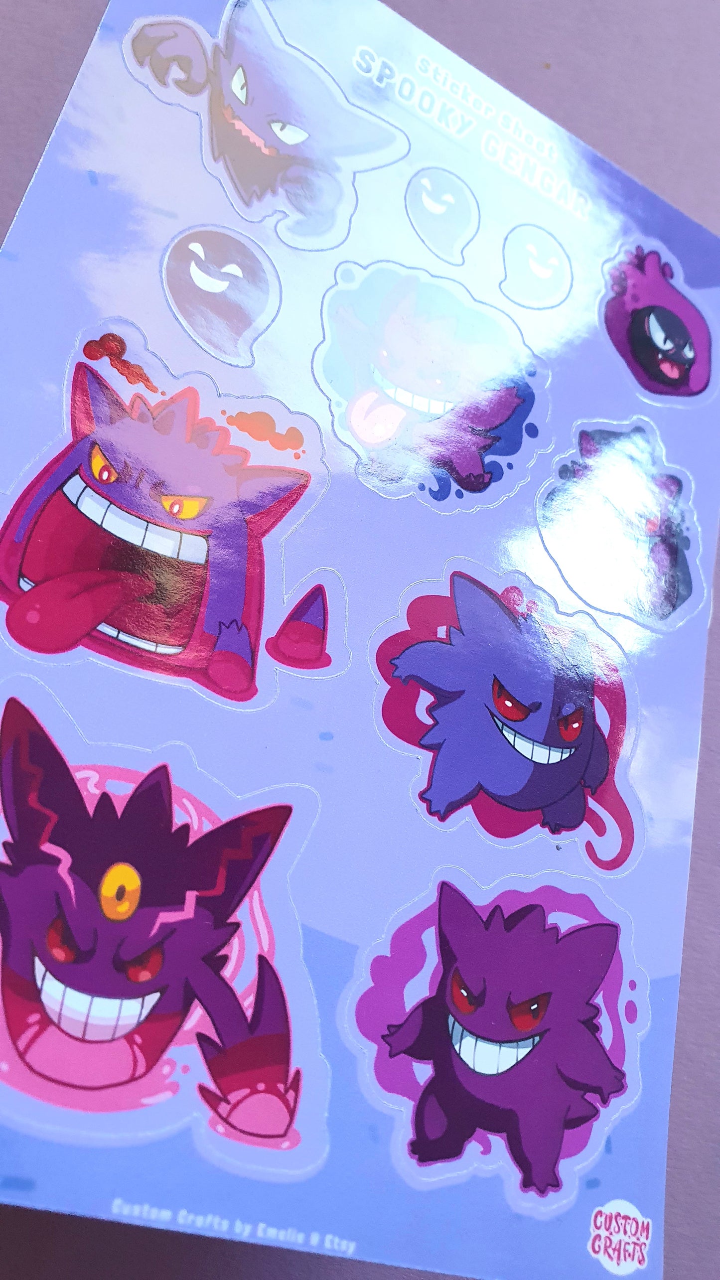 Gengar spooky stickersheet