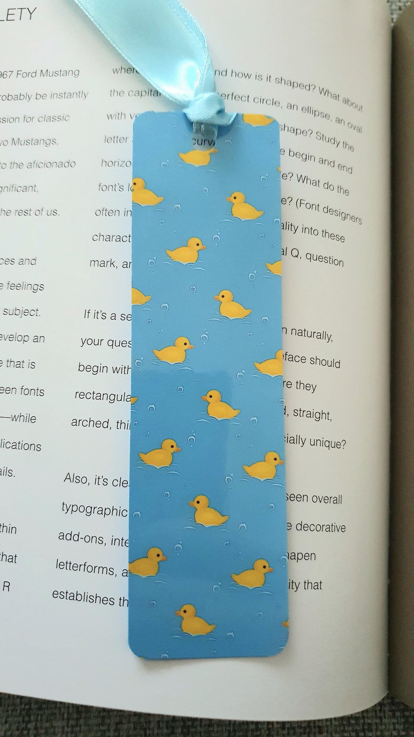 Rubber duckies - laminated bookmark with ribbon