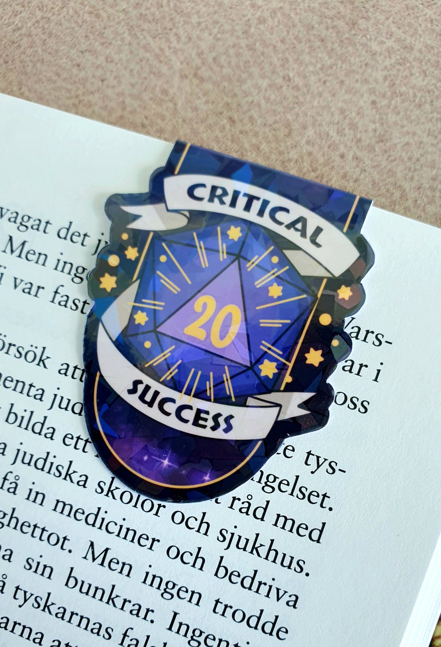Magnetic Bookmark for DnD Player, Critical Success Dice Design