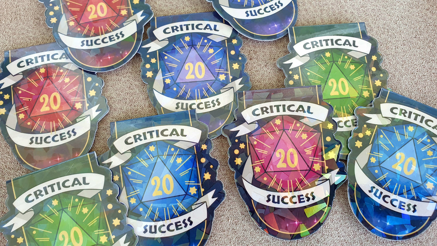 Magnetic Bookmark for DnD Player, Critical Success Dice Design