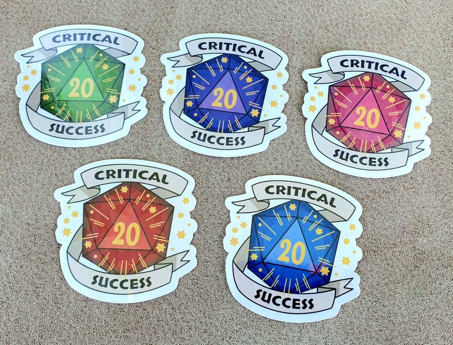 RPG Gamer Sticker, DnD Critical Success Dice