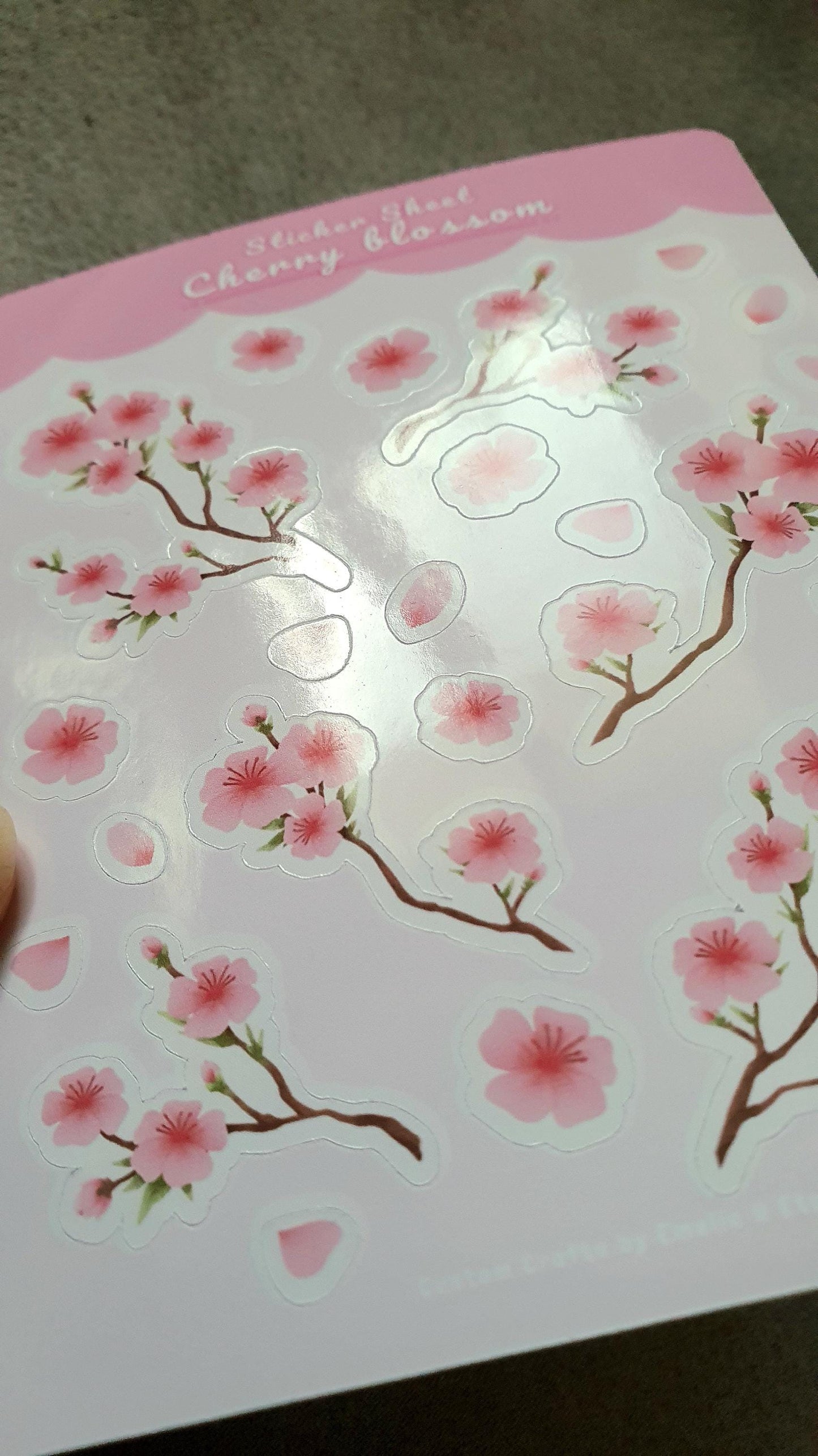 Cherry Sakura Blossoms, stickersheet with cherry blossoms and branches