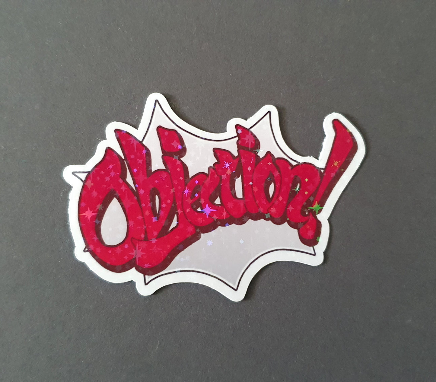 Ace Attornet inspired Objection! Sticker, laminated