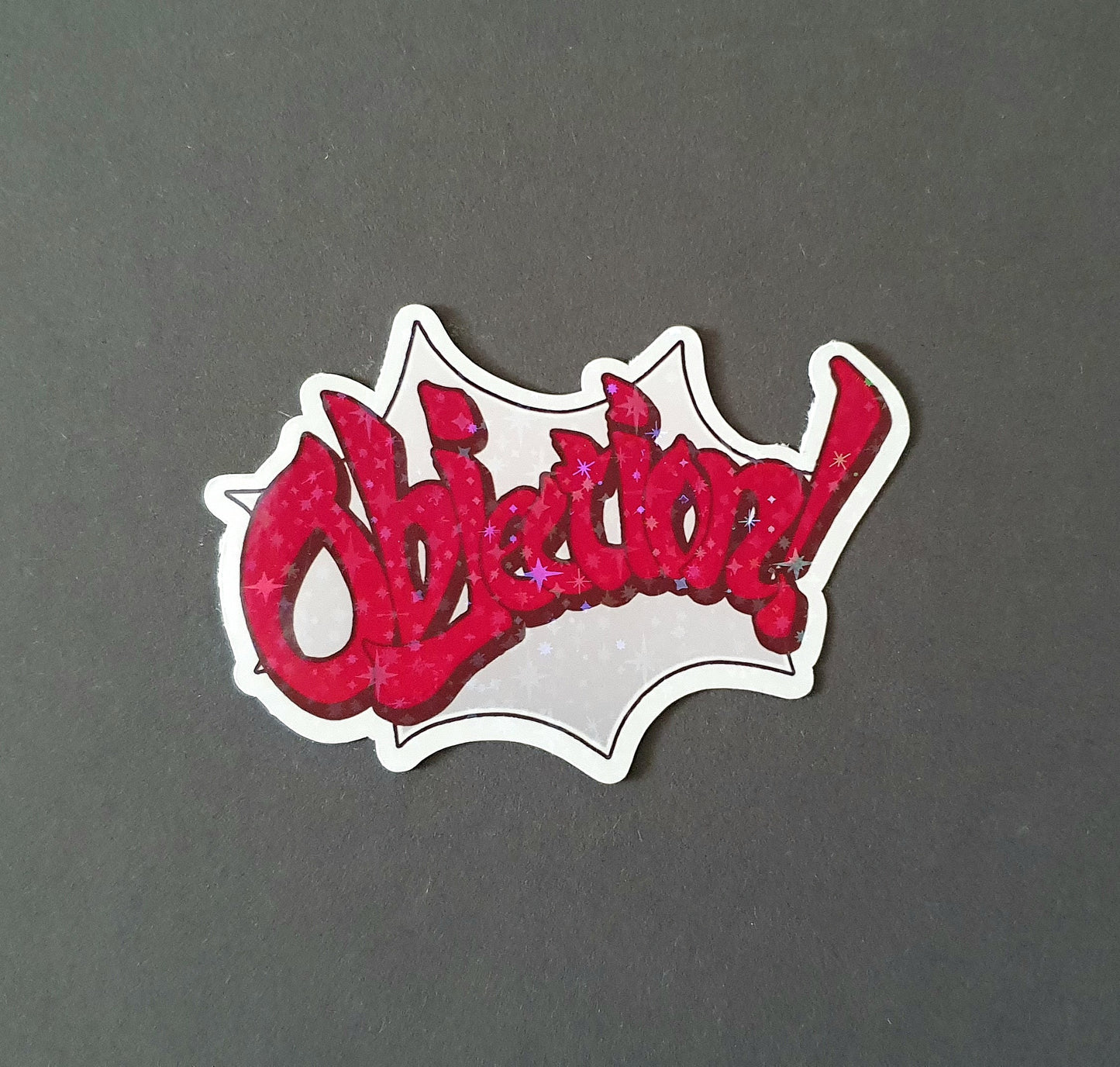 Ace Attornet inspired Objection! Sticker, laminated