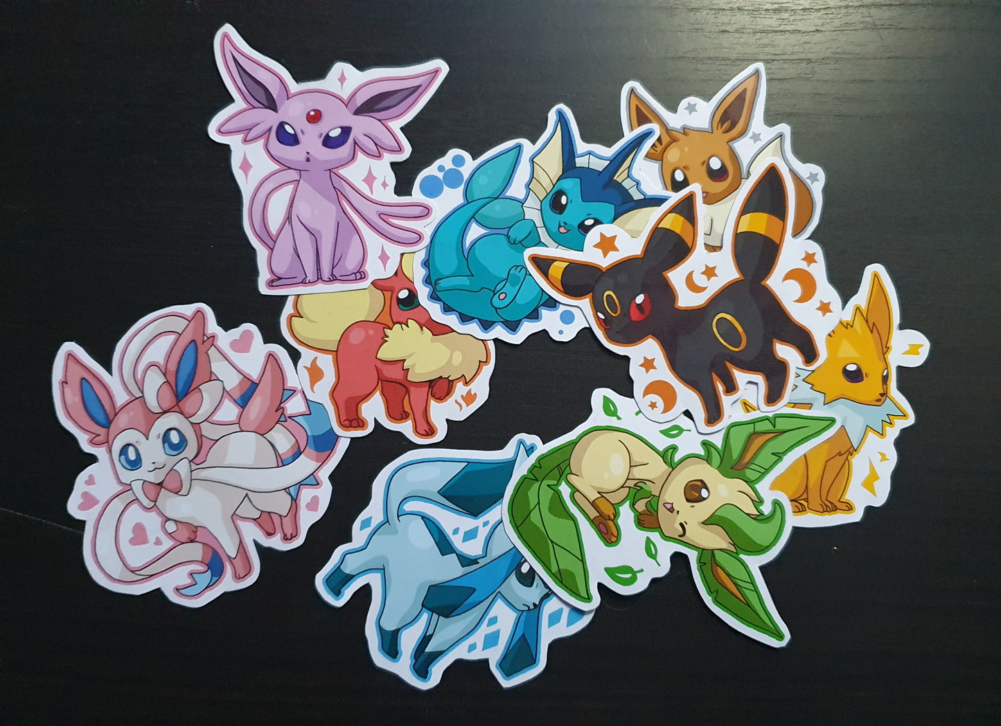 Eeveelutions cute and adorable sticker set of 9