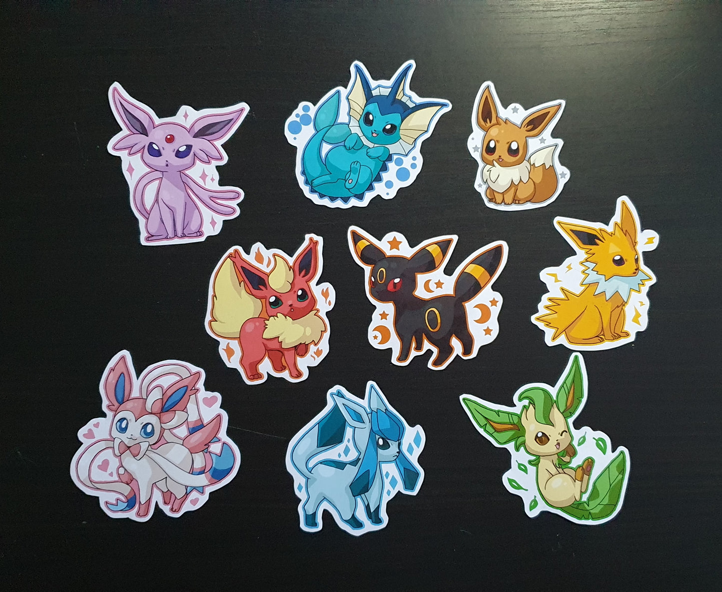 Eeveelutions cute and adorable sticker set of 9