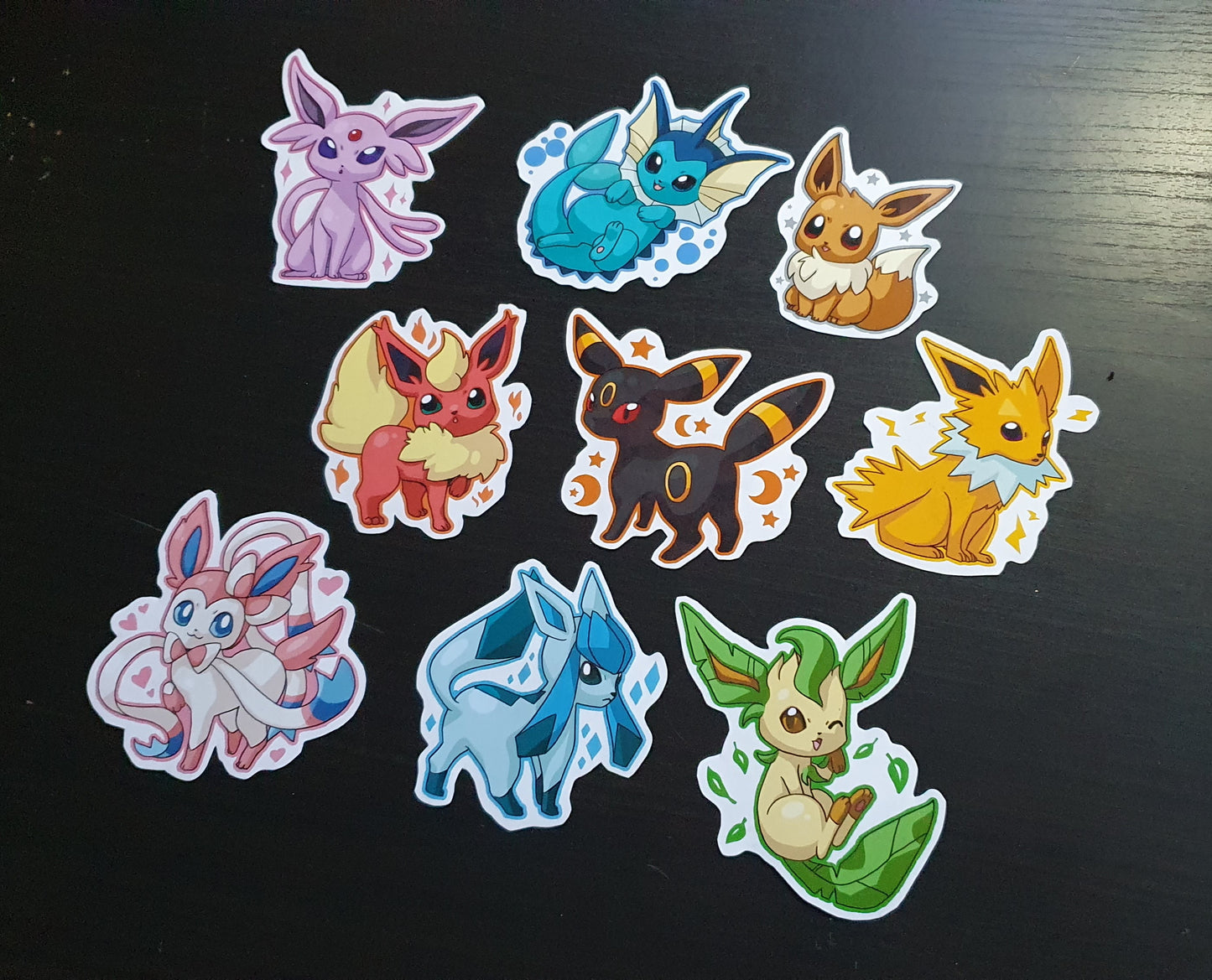 Eeveelutions cute and adorable sticker set of 9