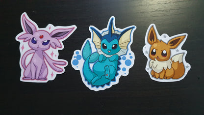 Eeveelutions cute and adorable sticker set of 9