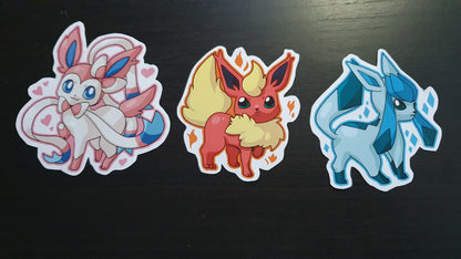 Eeveelutions cute and adorable sticker set of 9