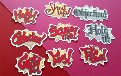 Ace Attorney Inspired Sticker Sets - Objection! Speech bubbles