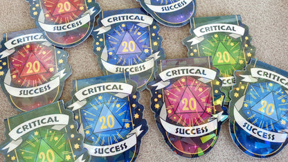 Magnetic Bookmark for DnD Player, Critical Success Dice Design