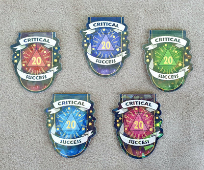 Magnetic Bookmark for DnD Player, Critical Success Dice Design