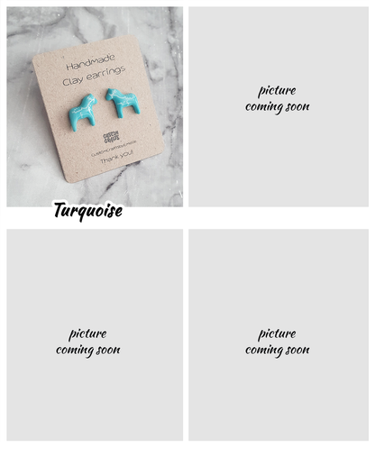 Handmade Dalecarlia polymer clay stud earrings