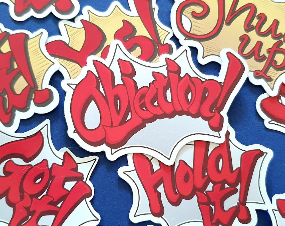 Ace Attorney Inspired Sticker Sets - Objection! Speech bubbles