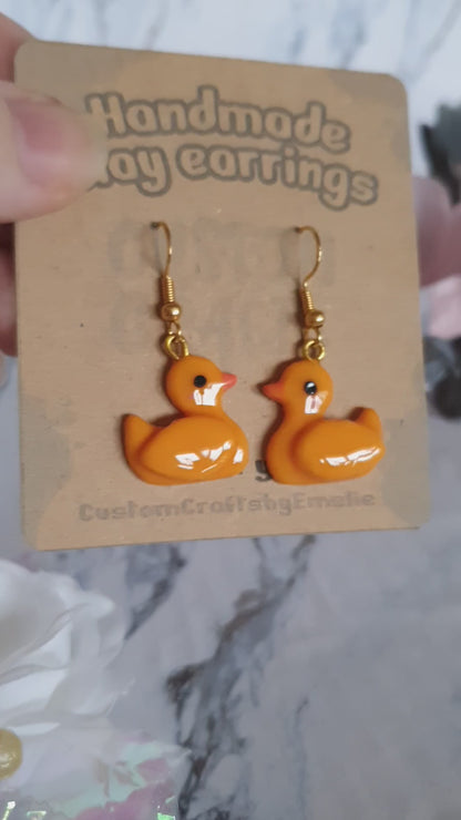 Ducks hook earrings - hand made in polymer clay