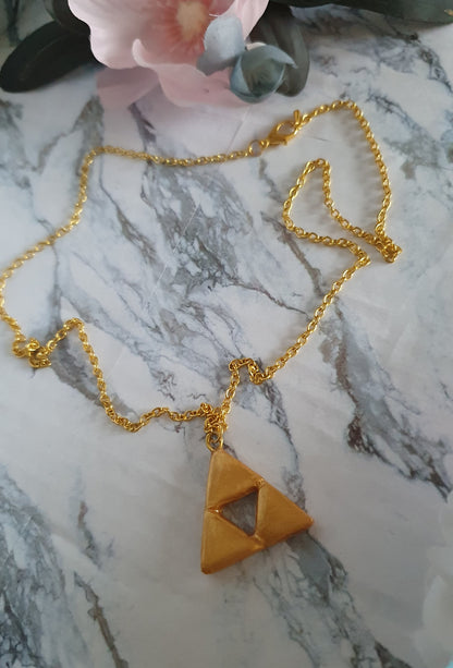Triforce The legend of Zelda inspired - polymer clay necklace