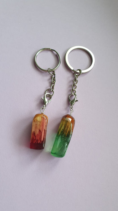 Secret wood keychains - resin and wood