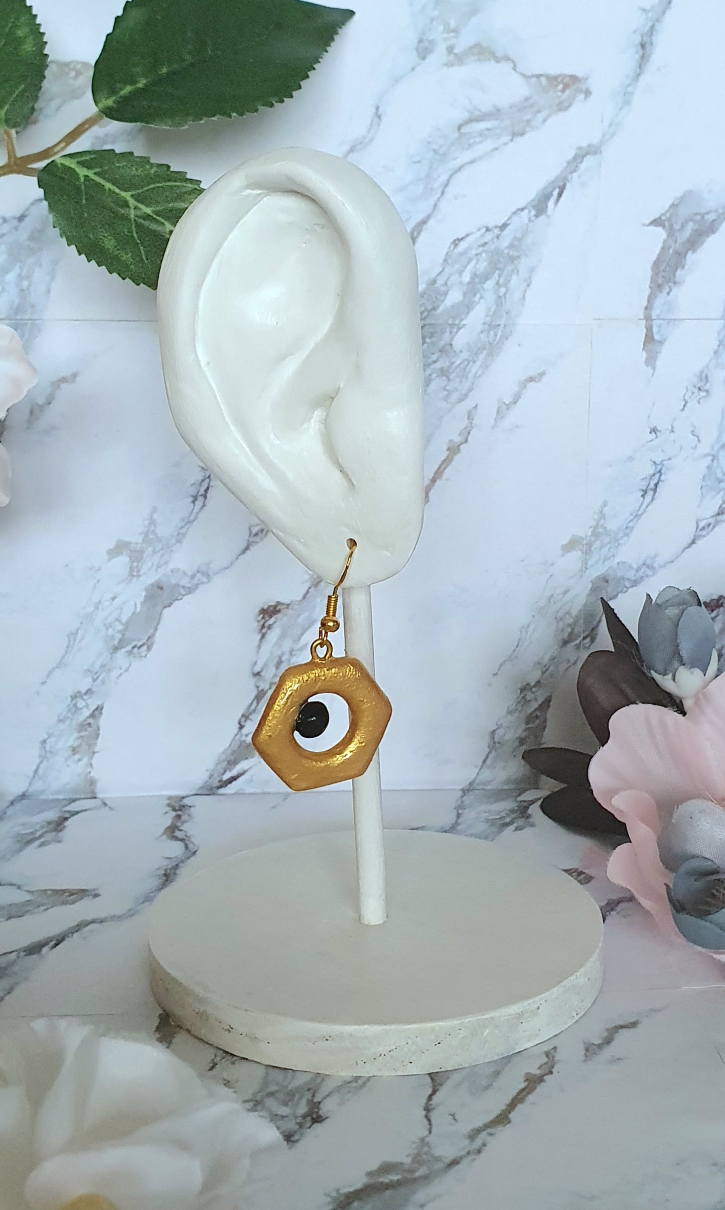 Meltan inspired earrings - hand made in polymer clay