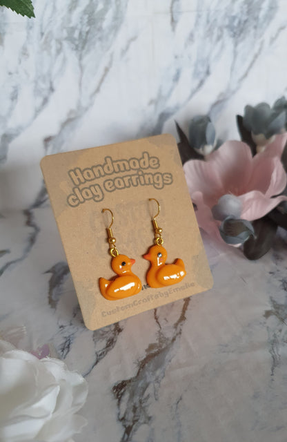 Ducks hook earrings - hand made in polymer clay