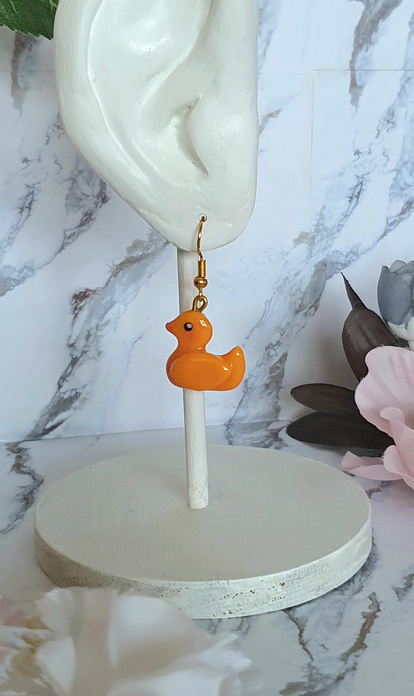 Ducks hook earrings - hand made in polymer clay