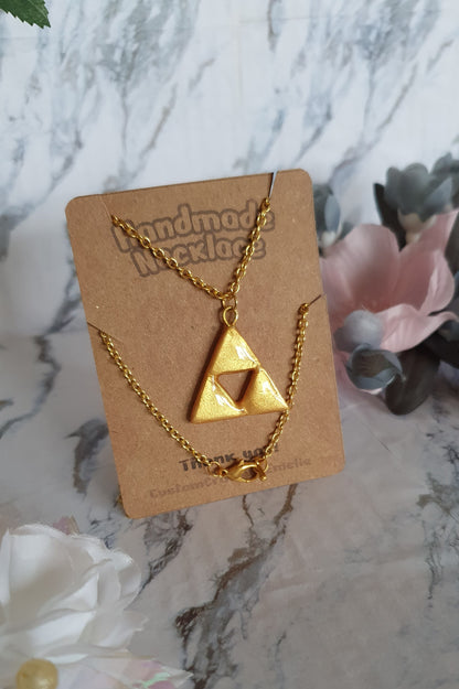 Triforce The legend of Zelda inspired - polymer clay necklace
