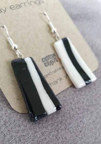 Retro inspired, hand made polymer clay hook earrings