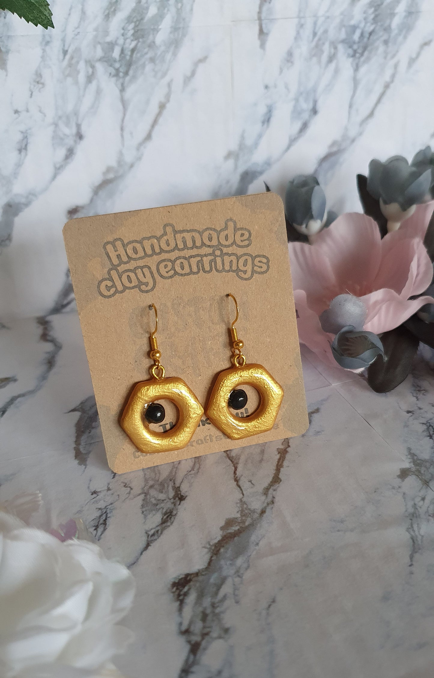 Meltan inspired earrings - hand made in polymer clay