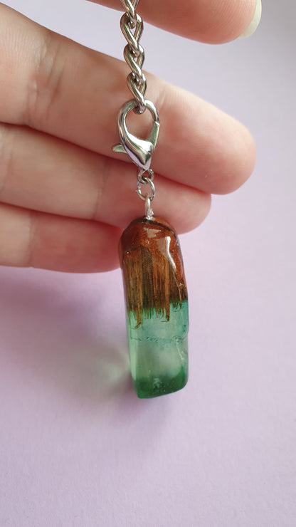 Secret wood keychains - resin and wood