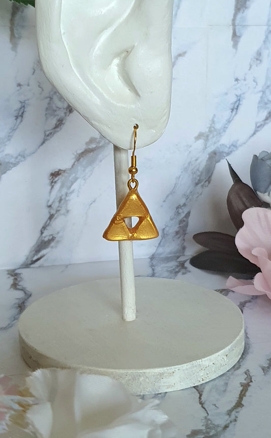 Triforce hook earrings - hand made in polymer clay