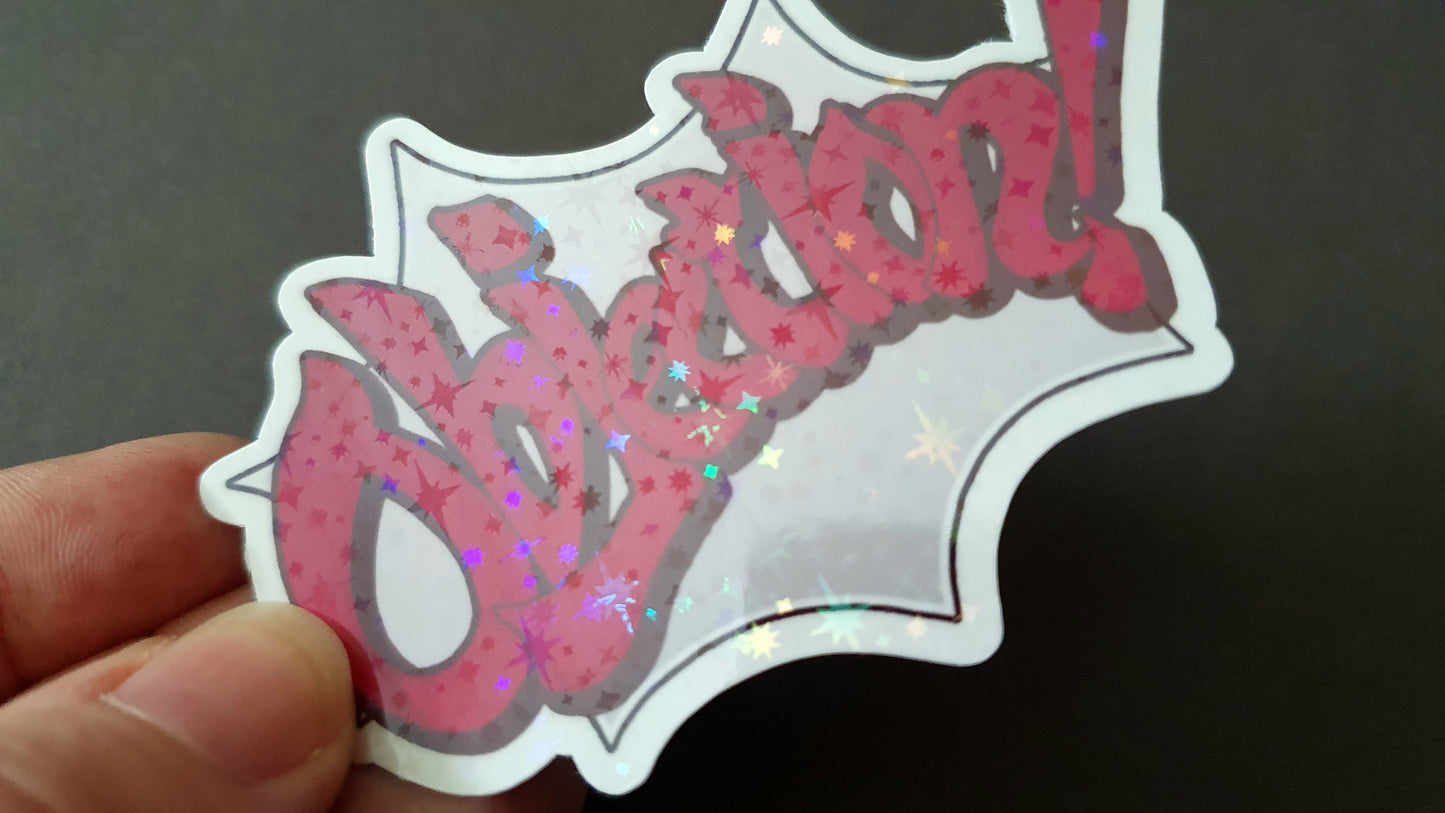Ace Attornet inspired Objection! Sticker, laminated