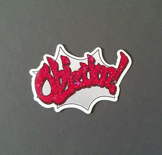 Ace Attornet inspired Objection! Sticker, laminated