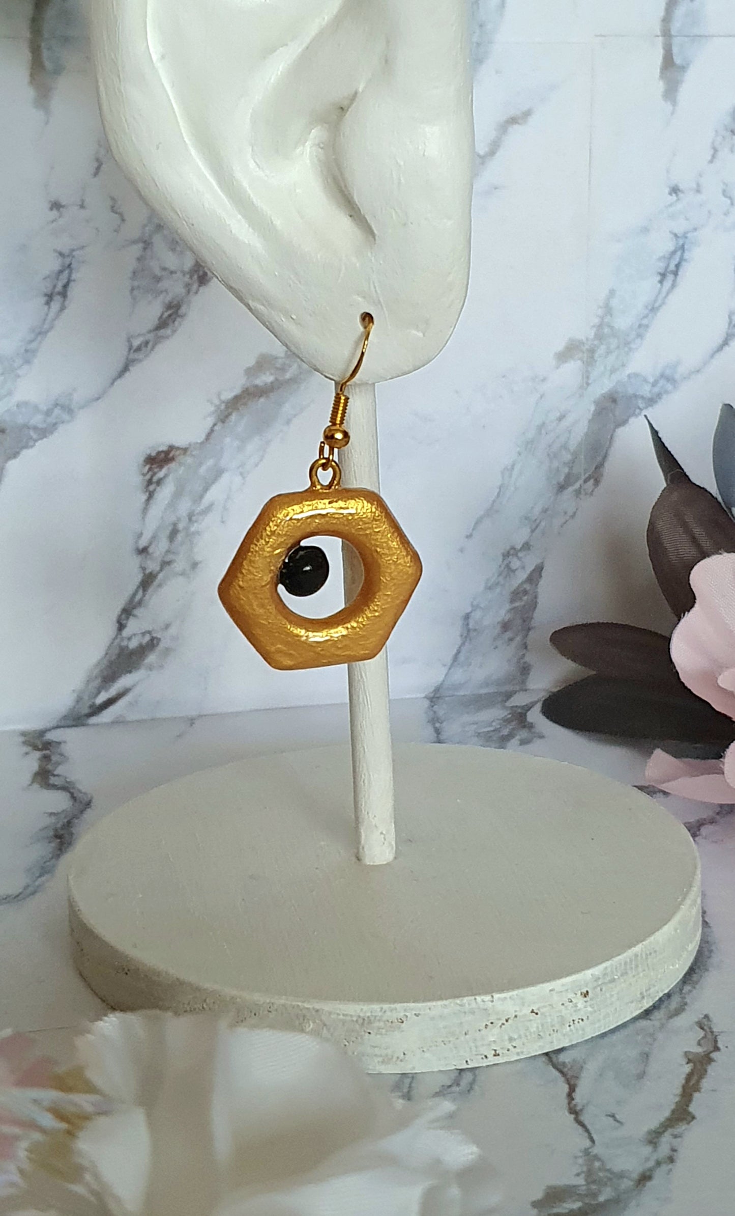 Meltan inspired earrings - hand made in polymer clay