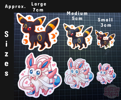Eeveelutions cute and adorable sticker set of 9
